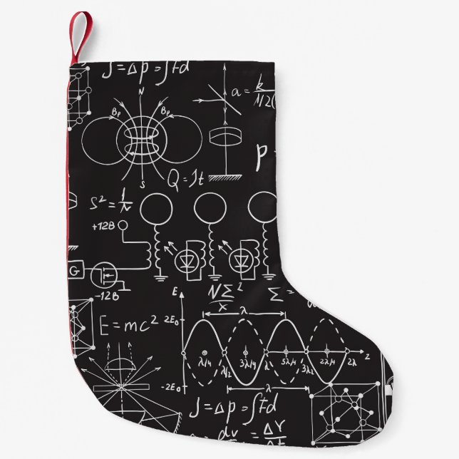 Wissenschaftliche Formeln: Chalkboard-Berechnungsm Kleiner Weihnachtsstrumpf (Vorderseite)
