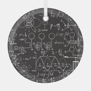 Wissenschaftliche Formeln: Chalkboard-Berechnungsm Ornament Aus Glas
