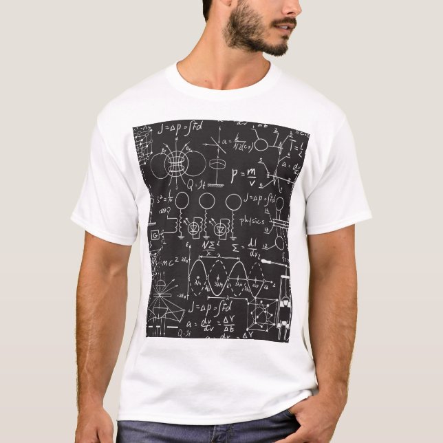 Wissenschaftliche Formeln: Chalkboard-Berechnungsm T-Shirt (Vorderseite)