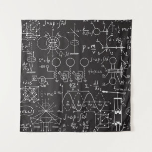 Wissenschaftliche Formeln: Chalkboard-Berechnungsm Wandteppich