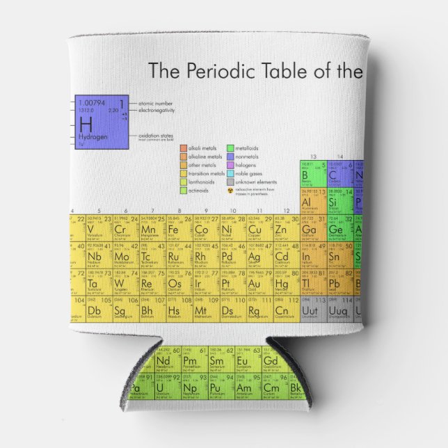 Wissenschaftliche Periodische Tabelle der Elemente Dosenkühler (Vorderseite)
