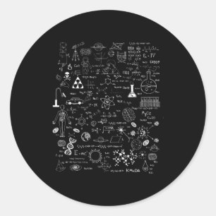 Wissenschaftliche Physik Mathematik Chemie Biologi Runder Aufkleber