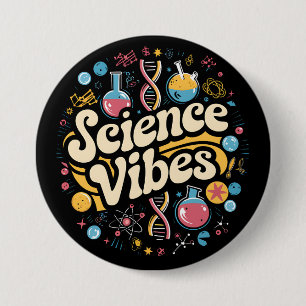 Wissenschaftliche Vibes Groovy Erster Tag zurück z Button
