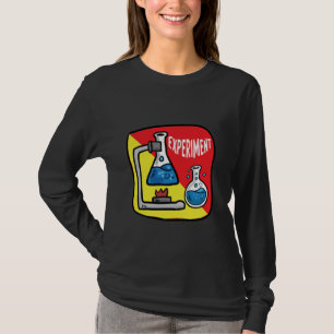 Wissenschaftlicher Ausspruch mit Reagenzglas über T-Shirt