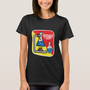 Wissenschaftlicher Ausspruch mit Reagenzglas über T-Shirt