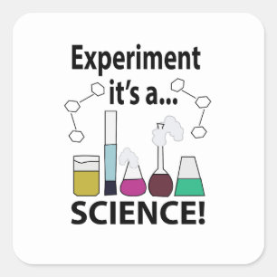 Wissenschaftliches Experiment Es ist eine Wissensc Quadratischer Aufkleber