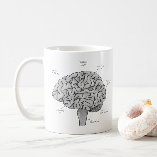 Wissenschaftliches Gehirn Kaffeetasse (Mit Donut)