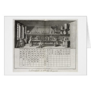 Wissenschaftliches Labor und Tabelle der chemische