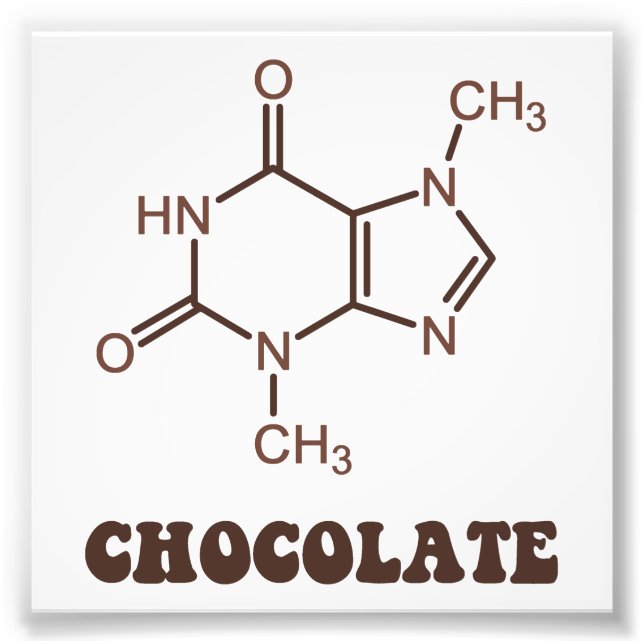Wissenschaftliches Schokoladenelement Theobrominmo Fotodruck (Vorne)