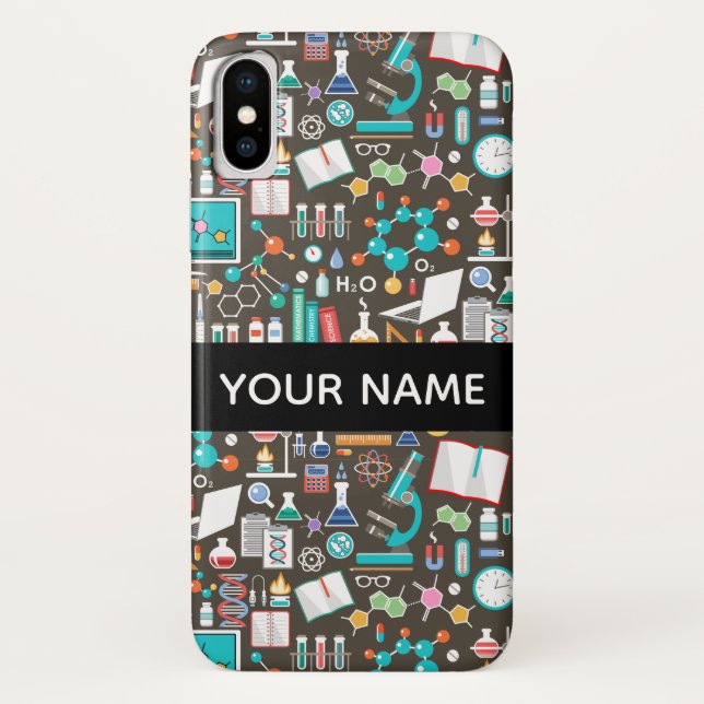 Wissenschafts-/Chemie-Muster Case-Mate iPhone Hülle (Rückseite)