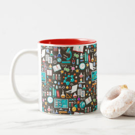 Wissenschafts-/Chemie-Muster Zweifarbige Tasse