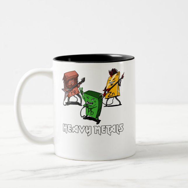 Wissenschafts-Chemie-Schwermetall-NerdGeek Zweifarbige Tasse (Links)