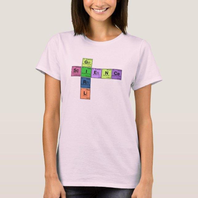 WISSENSCHAFTS-MÄDCHEN! Periodensystem-Jagd T-Shirt (Vorderseite)