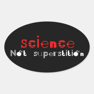 Wissenschafts-nicht Aberglaube Ovaler Aufkleber