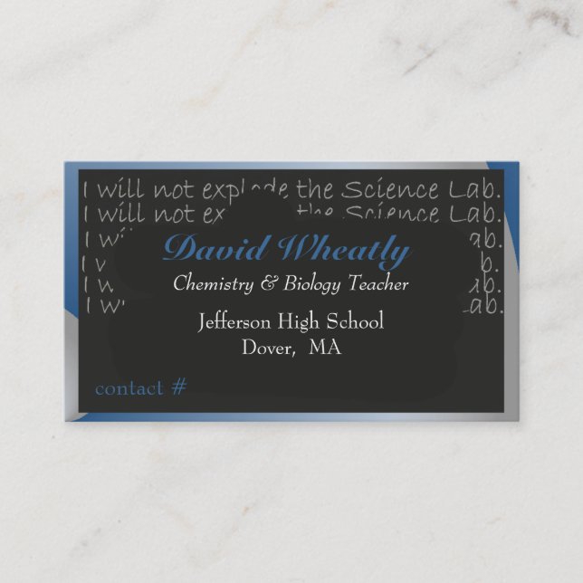 Wissenschafts-Tafel-Lehrer-Visitenkarte Visitenkarte (Vorderseite)
