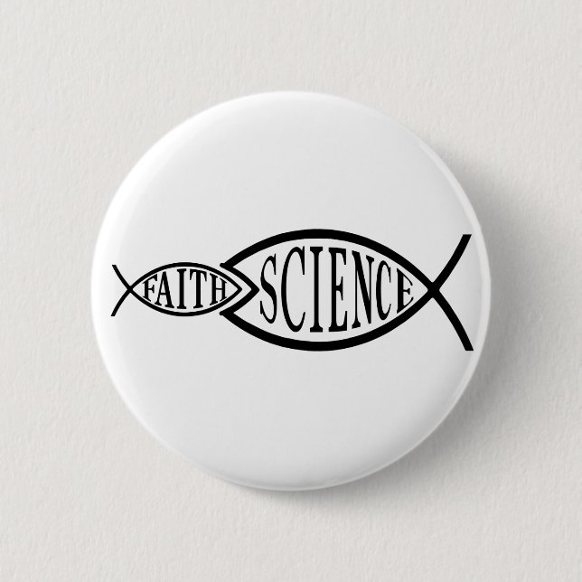 Wissenschafts-Trumpf-Glauben-Fische Button (Vorderseite)