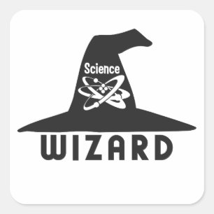 Wissenschafts-Zauberergewohnheitsaufkleber Quadratischer Aufkleber