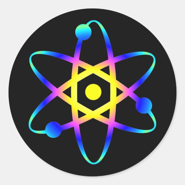 Wissenschaftsatom Runder Aufkleber (Vorderseite)