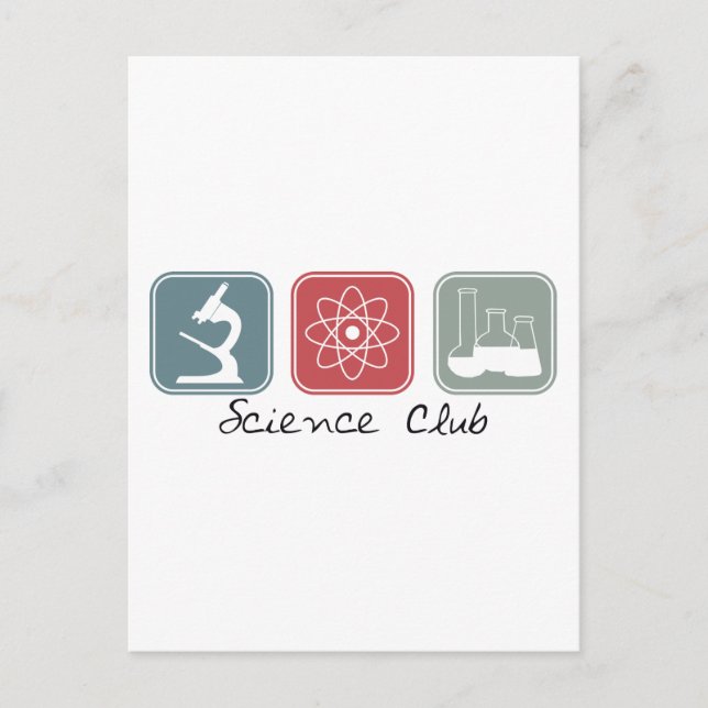 Wissenschaftsclub (Squares) Postkarte (Vorderseite)
