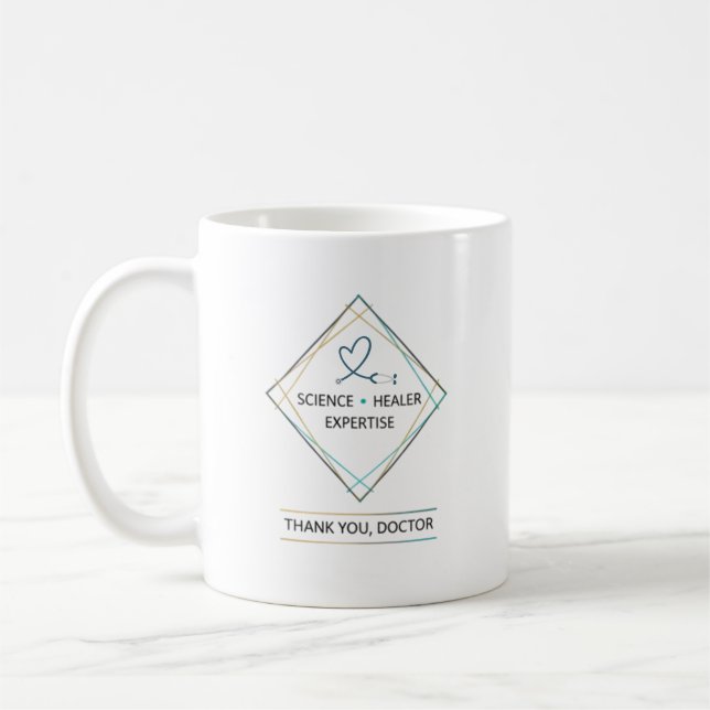 Wissenschaftsheiler-Expertise Danke Doktor Kaffeetasse (Links)