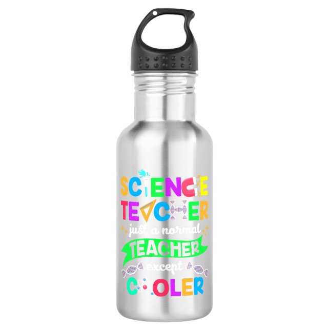 Wissenschaftslehrer Cool Edelstahlflasche (Vorderseite)