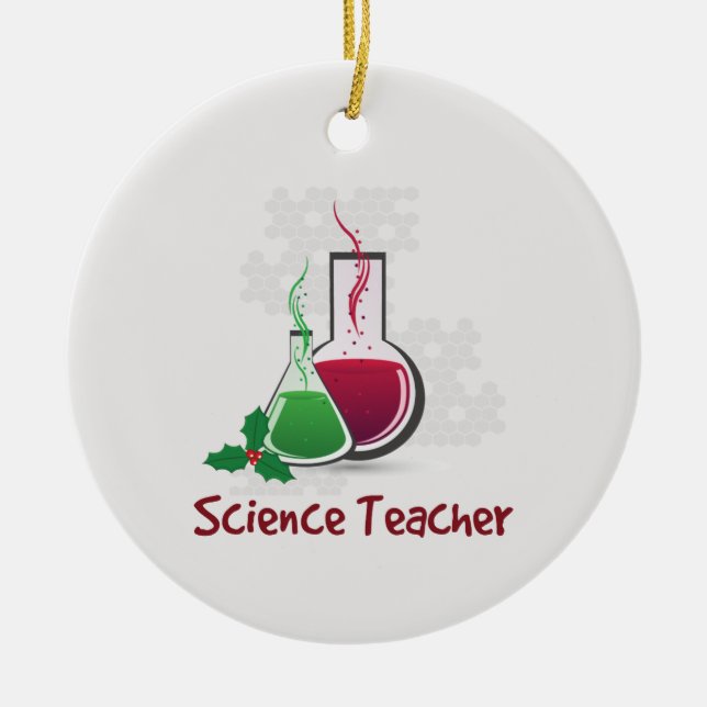 Wissenschaftslehrer, Experimente frohe Weihnachten Keramik Ornament (Vorne)