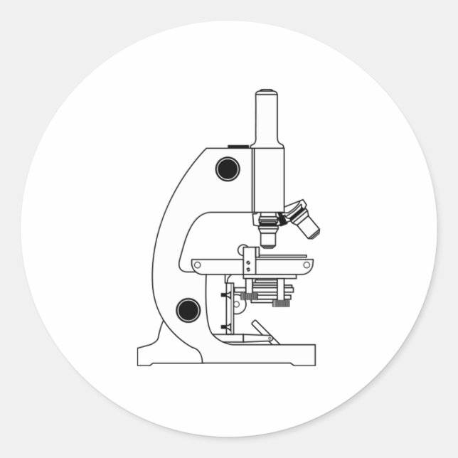 Wissenschaftsmikroskop Runder Aufkleber (Vorderseite)