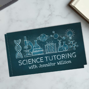 Wissenschaftsunterricht - Illustration des Lehrers Visitenkarte