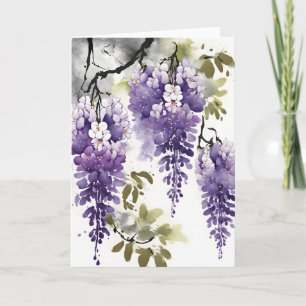 Wisteria - Aquarellblumen Karte