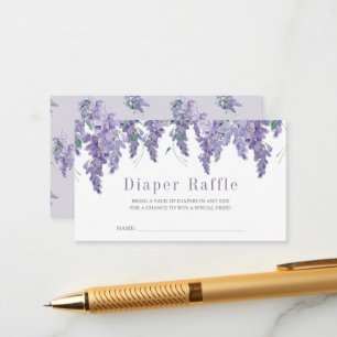 Wisteria Baby Showdiaper Raffle Ticket Begleitkarte