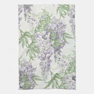 Wisteria Blossom Light Blue und Lavender Patterns Geschirrtuch
