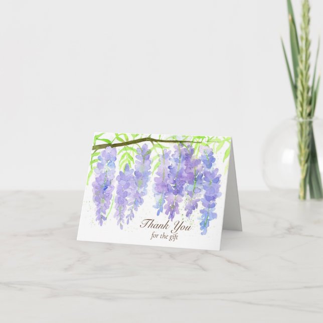 Wisteria Blume Vielen Dank für das Geschenk Hochze Dankeskarte (Vorderseite)