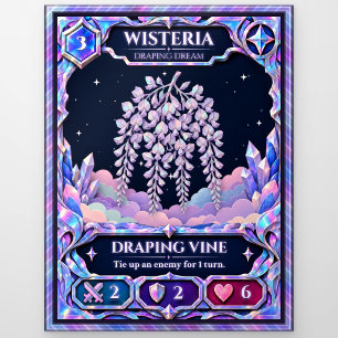 Wisteria-Blüte, Regenbogenfolien-Kunst Postkarte