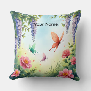 Wisteria Butterflies Pillow Kissen