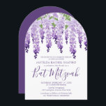 Wisteria Corporate Logo | Bat Mitzvah Einladung<br><div class="desc">Wisteria Corporate Logo | Bat Mitzvah Einladung mit eleganten Aquarellweiden Blume in weicher Lavendel und lila mit grünen Blätter auf weißem Hintergrund mit Ihrem Bat Mitzvah Einladung Informationen unten. Personalisieren Sie den Text in den Textfeldern, indem Sie ihn bearbeiten. Fügen Sie Ihr Corporate Logo auf der Rückseite des Designs hinzu....</div>