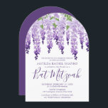 Wisteria Corporate Logo | Bat Mitzvah Einladung<br><div class="desc">Wisteria Corporate Logo | Bat Mitzvah Einladung mit eleganten Aquarellweiden Blume in weicher Lavendel und lila mit grünen Blätter auf weißem Hintergrund mit Ihrem Bat Mitzvah Einladung Informationen unten. Personalisieren Sie den Text in den Textfeldern, indem Sie ihn bearbeiten. Fügen Sie Ihr Corporate Logo auf der Rückseite des Designs hinzu....</div>