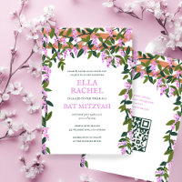 Wisteria Custom B'nai Bat Bar Mitzvah QR Code Girl