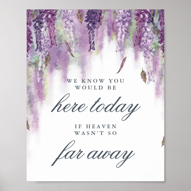 Wisteria Dreams Hochzeitsgedankenposter Poster (Vorne)