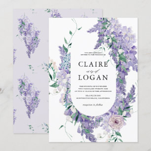 Wisteria Dusty Lila Watercolor Wedding Einladung