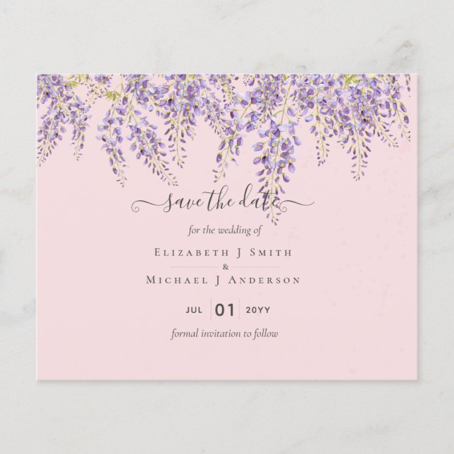 Wisteria Dusty Pink Wedding Rett Dates BUDGET Flye Flyer (Vorne)