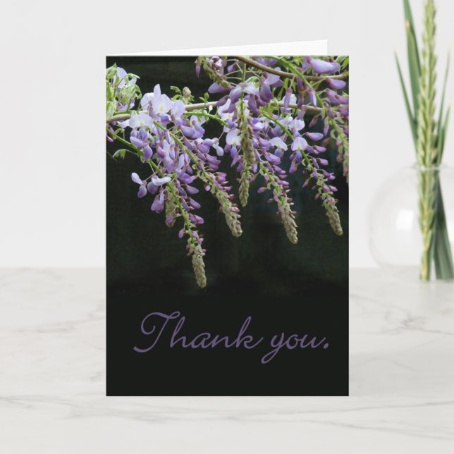 Wisteria Floral Danke Karte (Vorderseite)