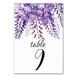 Wisteria Floral Lila Elegante Blume Hochzeit Tischnummer