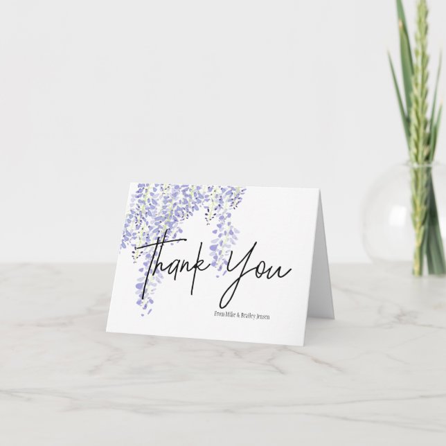 Wisteria Floral Personalisiert Dankeschön Karte (Vorderseite)