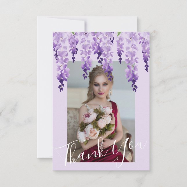 Wisteria Foto | Bat Mitzvah Dankeskarte (Vorderseite)