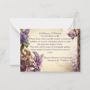 Wisteria Garden Adventure Card Lila Bridal Hinweiskarte