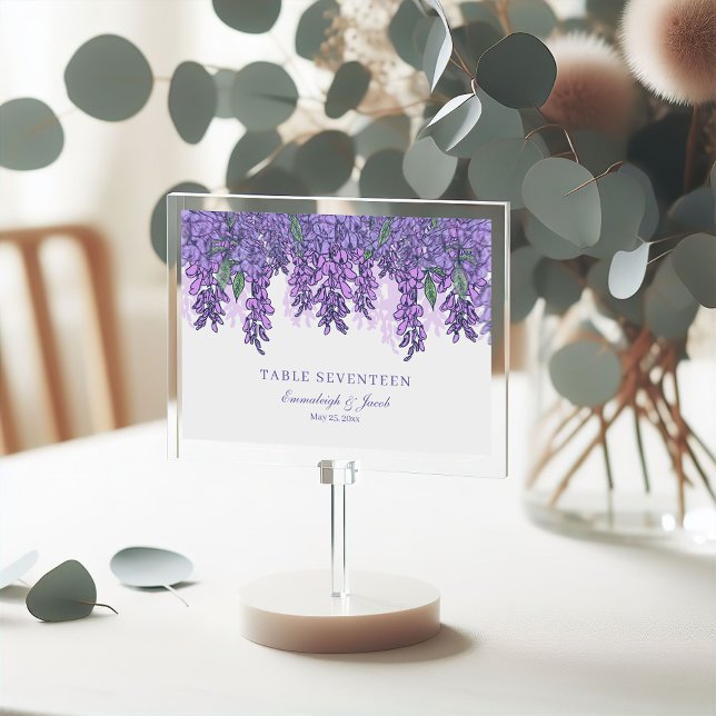 Wisteria Garden Romantische Lila Hochzeit Tischnummer (Von Creator hochgeladen)