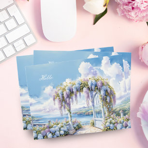 Wisteria-Garten Aquarell-Kunstwerk mit KI Postkarte