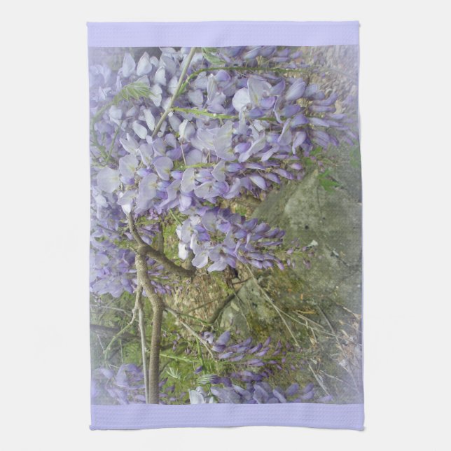 Wisteria im Wald Geschirrtuch (Vertikal)