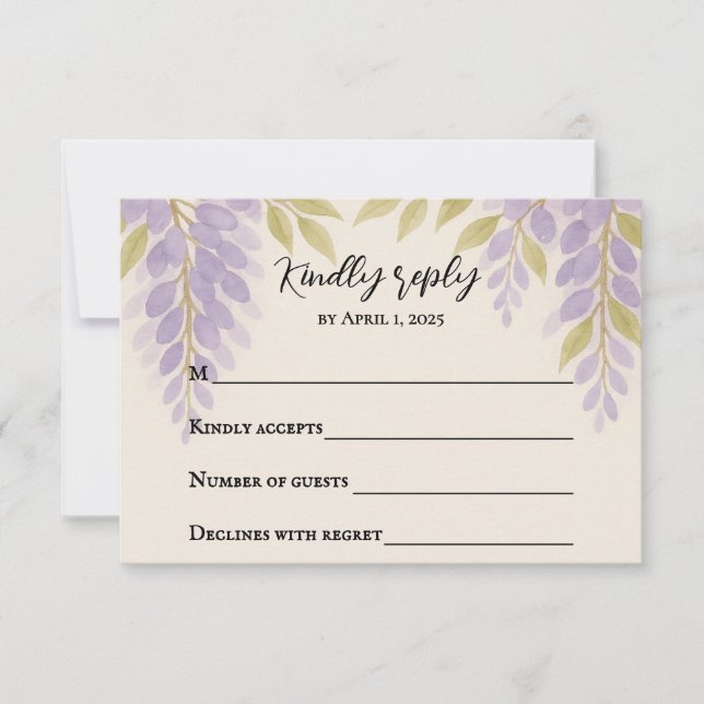 Wisteria Lane RSVP Card (Vorderseite)