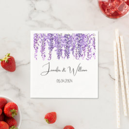 Wisteria Lila Blume Aquarell Blumenzwiebeln Serviette